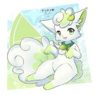 amount:solo body-type:feral body-type:semi-anthro food fruit lime species:alolan-vulpix species:fruit-creature style:abstract-background // 3000x3000 // 497KB