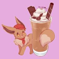 amount:solo body-type:feral drink hat outfit series:pokemon species:eevee // 3000x3000 // 395KB