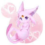 amount:solo body-type:feral fluffified forehead-gem series:eeveelutions series:pokemon species:espeon style:girly style:one-color style:outline style:pastel-colors style:pink style:playful // 2000x2000 // 204KB