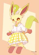 amount:solo artist:kryztar body-type:anthro body-type:semi-anthro outfit series:eeveelutions series:pokemon skirt species:leafeon // 1920x2709 // 296KB