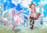 amount:pair atmosphere:city atmosphere:sunlight body-type:feral body-type:humanoid series:eeveelutions series:pokemon species:human species:sylveon style:intentional-blur style:kawaii // 846x605 // 597KB