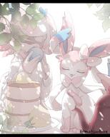 amount:pair amount:solo atmosphere:sunlight body-type:feral body-type:humanoid cake food series:eeveelutions series:pokemon species:sylveon style:over-exposure sweets tea // 1600x2000 // 283KB