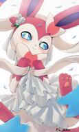 amount:solo body-type:feral feminine flower outfit series:eeveelutions series:pokemon species:sylveon style:girly style:intentional-blur style:over-exposure wearing-flower wedding-dress // 1200x2000 // 2.2MB
