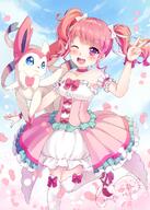 amount:pair atmosphere:sakura body-type:feral body-type:humanoid maid outfit series:eeveelutions series:pokemon species:human species:sylveon style:girly style:one-color style:pink style:very-girly // 700x982 // 797KB