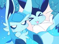amount:pair body-type:feral body-type:semi-anthro series:eeveelutions series:pokemon species:glaceon species:vaporeon style:circle-sparkles style:one-color // 3650x2694 // 431KB