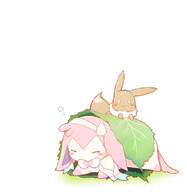 amount:pair body-type:feral series:eeveelutions series:pokemon sleeping species:eevee species:sylveon style:kawaii style:playful // 666x685 // 113KB