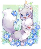 amount:solo atmosphere:flowers body-type:feral feminine flower fluffified species:cat style:girly style:kawaii wearing-flower // 851x1005 // 170KB