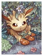 amount:solo atmosphere:flowers atmosphere:sunlight body-type:feral flower series:eeveelutions series:pokemon species:leafeon // 800x1043 // 1.5MB