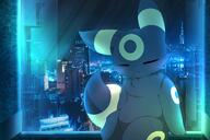 amount:solo atmosphere:city atmosphere:night body-type:semi-anthro series:eeveelutions series:pokemon species:umbreon // 2400x1600 // 450KB