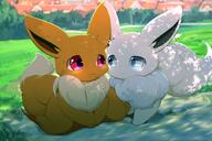 amount:pair atmosphere:sunlight body-type:feral series:pokemon species:eevee style:intentional-blur // 2048x1365 // 286KB