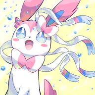 amount:solo atmosphere:bubbles body-type:feral happy series:eeveelutions series:pokemon species:sylveon style:kawaii // 2000x2000 // 375KB