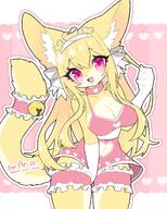 amount:solo arms-between-legs bell-collar body-type:anthro catgirl collar maid outfit skirt species:cat style:girly style:kemono style:one-color style:outline style:pink // 1646x2048 // 381KB