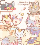 amount:multiple body-type:feral body-type:semi-anthro grouping:cat-pokemon guitar instrument series:pokemon species:alolan-meowth species:espurr species:galarian-meowth species:glameow species:litten species:meowth species:purrloin species:skitty style:pastel-colors style:playful // 800x900 // 454KB