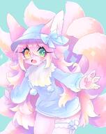 amount:solo body-type:anthro body-type:long casual-outfit hall-of-fame:bronze hat heterochromia outfit species:fox style:girly style:kemono style:pastel-colors style:playful sweater // 1616x2048 // 311KB