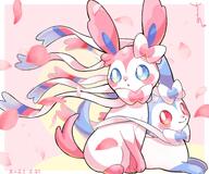 affection amount:pair atmosphere:petals atmosphere:sakura body-type:feral hall-of-fame:bronze series:eeveelutions series:pokemon species:shiny-pokemon species:sylveon style:girly style:kawaii style:noisy // 2048x1708 // 405KB