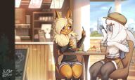 amount:pair amount:solo atmosphere:cafe body-type:anthro body-type:slim cake casual-outfit food glasses hall-of-fame:bronze hall-of-fame:silver nerdy species:absol style:intentional-blur style:kemono sweets // 4096x2441 // 749KB