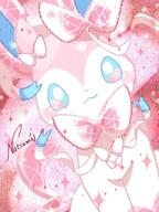 amount:solo atmosphere:regal atmosphere:valentines-day body-type:feral series:eeveelutions series:pokemon species:sylveon style:girly style:one-color style:pink style:sparkly style:very-girly wearing-bow // 640x853 // 172KB