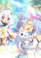 amount:multiple body-type:feral catgirl dress hall-of-fame:bronze series:eeveelutions series:pokemon species:human species:sylveon style:kawaii style:playful wearing-bow // 500x707 // 568KB