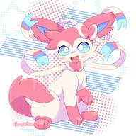 amount:solo body-type:feral series:eeveelutions series:pokemon species:sylveon style:dithering style:kawaii style:pastel-colors style:playful // 2000x2000 // 387KB