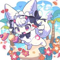 amount:solo atmosphere:beach body-type:feral species:vulpix style:girly style:pastel-colors style:sparkly wearing-bow // 1024x1024 // 165KB