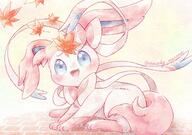 amount:solo atmosphere:autumn atmosphere:garden body-type:feral series:eeveelutions series:pokemon species:sylveon style:outline style:watercolor // 2000x1402 // 483KB