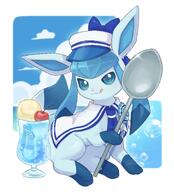 amount:pair atmosphere:beach blep body-type:feral drink hall-of-fame:bronze outfit series:eeveelutions series:pokemon species:glaceon style:dithering // 1307x1442 // 189KB