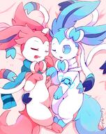 affection amount:pair atmosphere:bedroom body-type:feral body-type:semi-anthro cuddling oc series:eeveelutions series:pokemon species:sylveon // 1421x1800 // 3.0MB