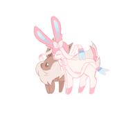 amount:pair body-type:feral series:eeveelutions series:pokemon species:eevee species:sylveon style:simple-colors // 920x853 // 149KB