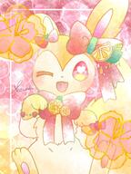 amount:pair amount:solo body-type:feral flower lemon series:eeveelutions series:pokemon species:sylveon style:girly style:very-girly style:watercolor wearing-bow // 768x1024 // 170KB