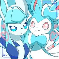 amount:pair body-type:feral series:eeveelutions series:pokemon species:glaceon species:shiny-pokemon species:sylveon style:thin-border // 768x768 // 108KB