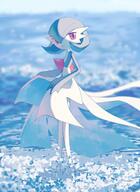 amount:solo atmosphere:flowers body-type:anthro body-type:semi-anthro flower species:gardevoir style:intentional-blur style:one-color // 1492x2048 // 264KB