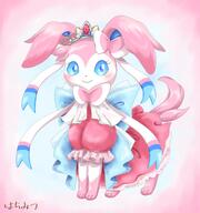 amount:solo atmosphere:regal body-type:feral crown dress outfit princess series:eeveelutions series:pokemon species:sylveon style:girly style:pastel-colors style:very-girly // 1918x2048 // 284KB