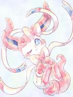 amount:solo body-type:feral series:eeveelutions series:pokemon species:sylveon style:watercolor // 1500x2000 // 415KB