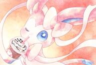 amount:solo body-type:feral drink series:eeveelutions series:pokemon species:sylveon style:watercolor // 2039x1378 // 466KB