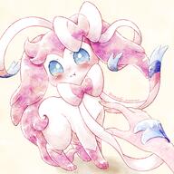 amount:solo body-type:feral series:eeveelutions series:pokemon species:sylveon style:watercolor // 2000x2000 // 593KB