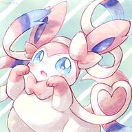 amount:solo body-type:feral body-type:semi-anthro body-type:slightly-chubby series:eeveelutions series:pokemon species:sylveon style:circle-sparkles style:watercolor // 2000x2000 // 564KB