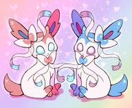 amount:pair blep body-type:feral hall-of-fame:bronze series:eeveelutions series:pokemon species:shiny-pokemon species:sylveon style:girly style:playful style:rainbow style:very-girly // 3165x2591 // 3.3MB