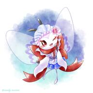 amount:solo body-type:semi-anthro oc outfit skirt species:ribombee style:watercolor wings // 2000x2000 // 409KB