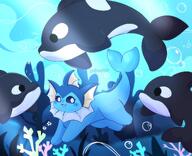 amount:multiple amount:solo atmosphere:sunlight atmosphere:undersea body-type:feral hall-of-fame:bronze series:eeveelutions series:pokemon species:vaporeon style:kawaii style:sunrays wild-creatures // 2048x1662 // 315KB