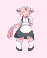amount:solo body-type:anthro body-type:semi-anthro forehead-gem hall-of-fame:bronze happy maid outfit series:eeveelutions series:pokemon species:espeon style:kemono style:pastel-colors style:simple-colors thigh-highs // 2421x3000 // 216KB