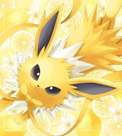 amount:solo body-type:feral food fruit lemon series:eeveelutions series:pokemon species:jolteon style:girly style:one-color style:outline style:sparkly // 1800x2000 // 410KB