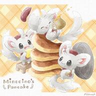 amount:multiple atmosphere:cafe body-type:semi-anthro food outfit pancakes species:minccino style:watercolor sweets // 2000x2000 // 930KB