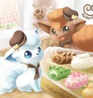 amount:pair atmosphere:cafe body-type:feral food hall-of-fame:bronze outfit species:shiny-pokemon species:vulpix style:intentional-blur style:playful sweets // 1900x2000 // 292KB