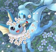 affection amount:pair atmosphere:flowers atmosphere:lake body-type:feral feminine flower species:phione style:girly wearing-flower // 1400x1300 // 296KB