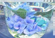 amount:solo atmosphere:flowers body-type:feral series:eeveelutions series:pokemon species:vaporeon style:kawaii // 2048x1431 // 330KB