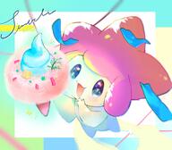 amount:solo body-type:semi-anthro eating food species:jirachi style:border sweets // 2048x1789 // 268KB