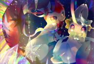 amount:pair atmosphere:cavern atmosphere:fantasy atmosphere:sunlight body-type:feral gems series:eeveelutions series:pokemon species:sylveon style:chromatic-aberration style:girly style:rainbow // 2678x1827 // 2.7MB