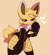 amount:solo body-type:anthro body-type:slim fishnet-leggings series:eeveelutions series:pokemon smug species:jolteon style:one-color visual-teasing // 1208x1354 // 124KB