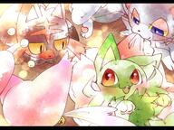 amount:multiple atmosphere:home atmosphere:sunlight bell-collar body-type:feral collar grouping:cat-pokemon species:glameow species:litten species:sprigatito style:watercolor // 1800x1350 // 568KB