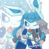 amount:solo atmosphere:regal body-type:feral body-type:semi-anthro chocolate hall-of-fame:bronze licking-lips outfit princess rawst-berry series:eeveelutions series:pokemon species:glaceon style:girly style:kawaii wearing-bow wink // 1280x1280 // 156KB